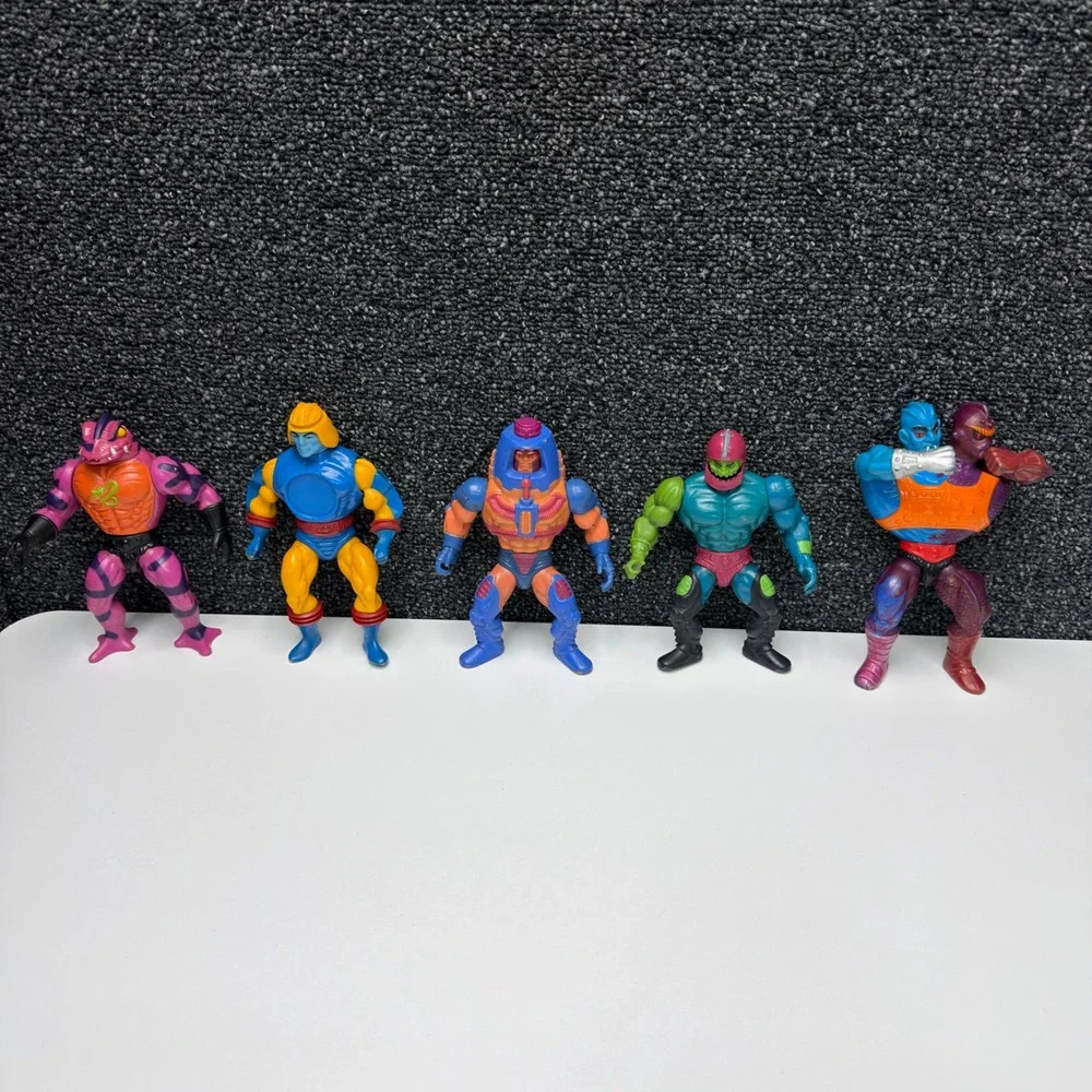Vtg MOTU Action Figure Lot Mattel Tung Lashor Sy-Klone Trap Jaw Two-Bad 1980s